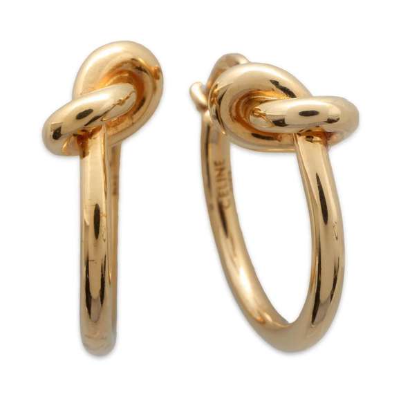 Celine Knot Small Hoop Earrings - Picture 1 of 9
